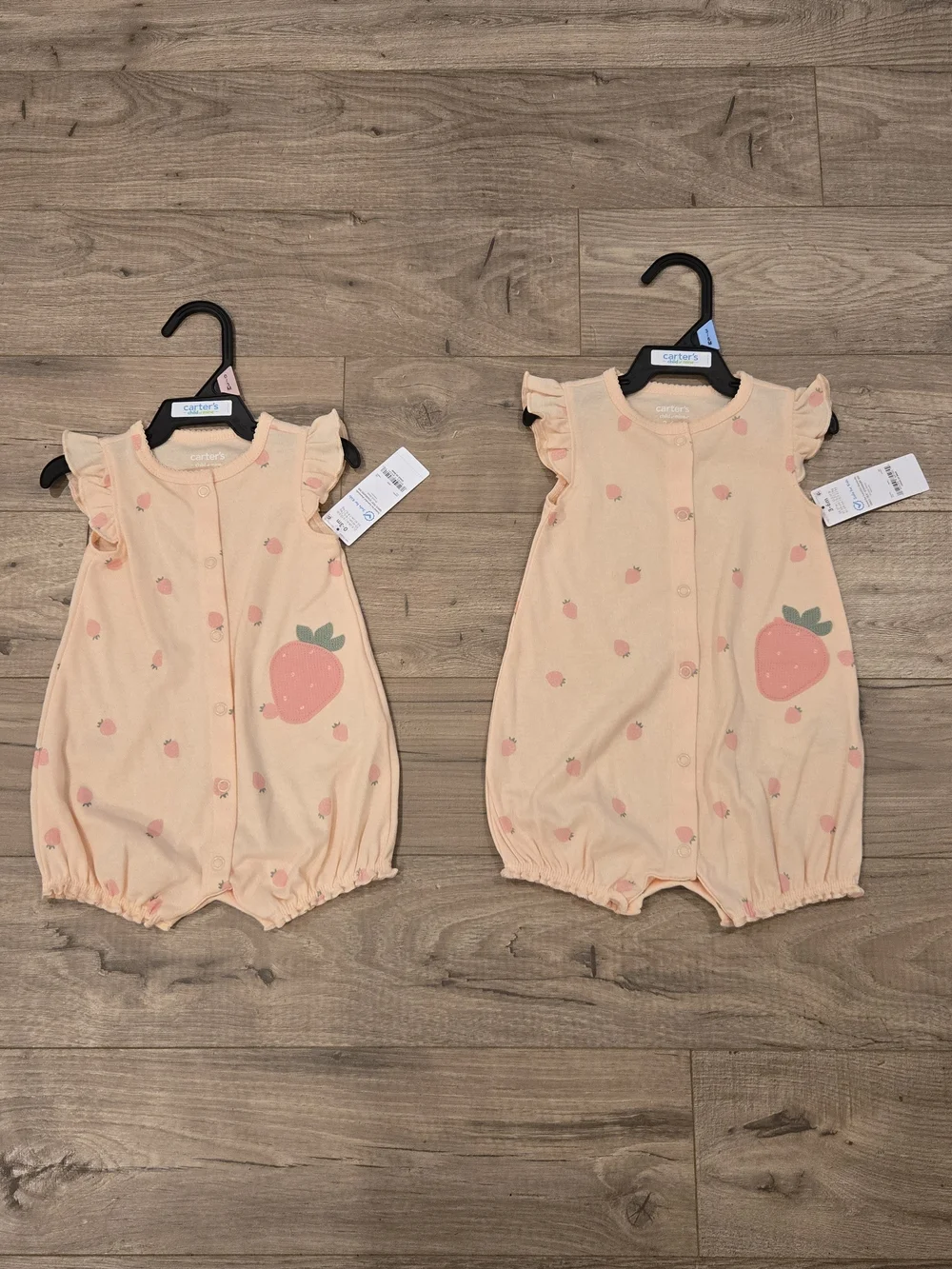 Carter's Peach Pink Strawberry Romper